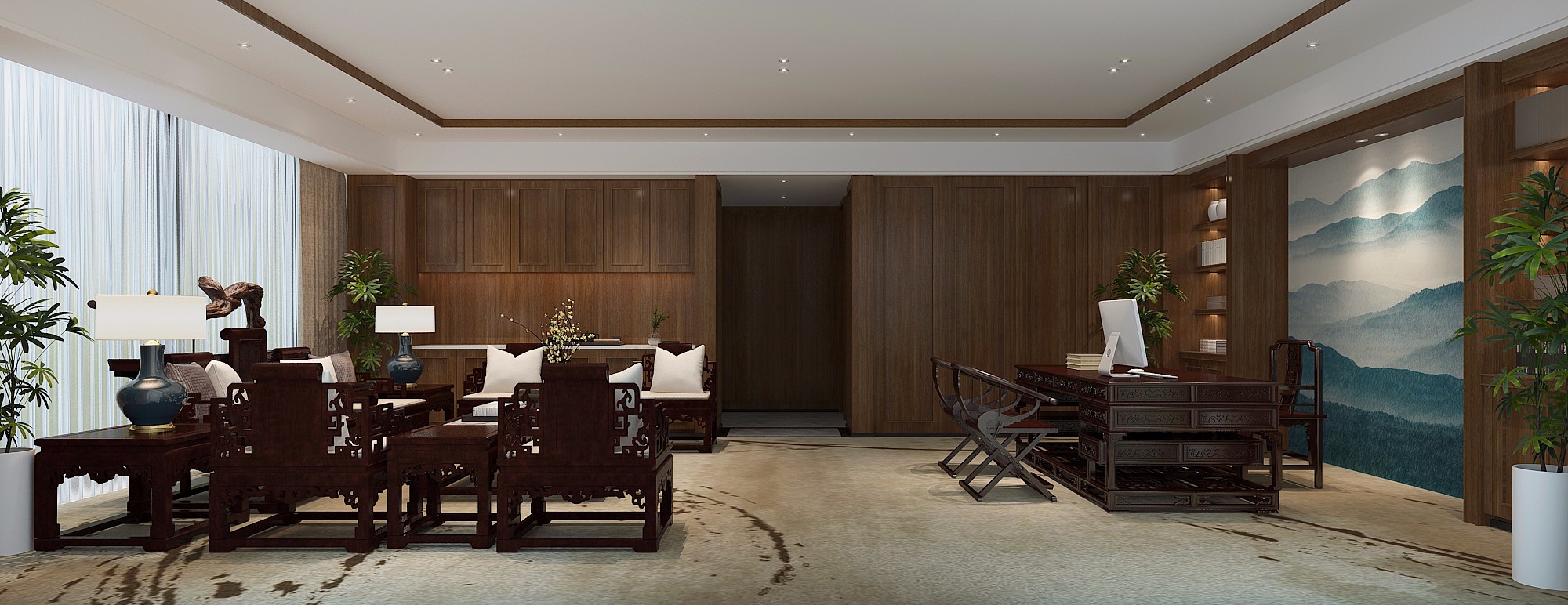 古典大氣老板辦公室裝修設計-第8張圖片-上海古都建筑設計集團